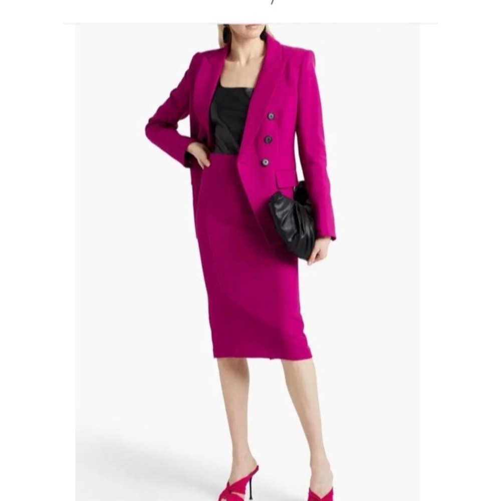 Veronica Beard Vail Pencil Skirt Fuschia Magenta Purple sz 0 Career Stretch Boho